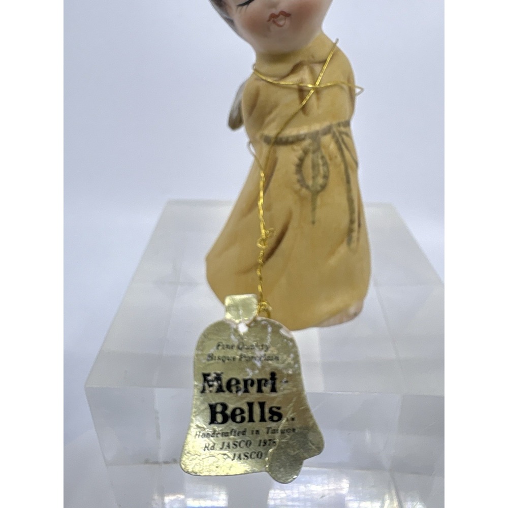 Vintage 1978 Jasco Angel Wishing Bell Fine Bisque Porcelain Handcrafted - Picture 3 of 6